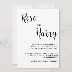 Minimalistische lässige Hochzeitseinladung Einladung