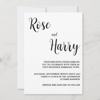 Minimalistische lässige Hochzeitseinladung Einladung