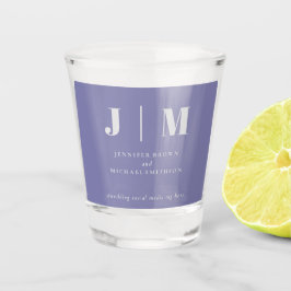 Minimalistische Lavendel-Silber-Trink-Hochzeitsfei Schnapsglas