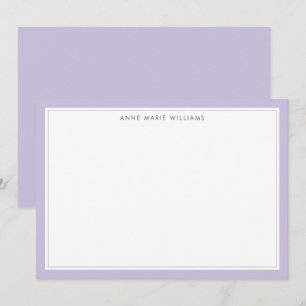 Minimalistische Lavendel-Zweirahmen-Name-Karte Mitteilungskarte