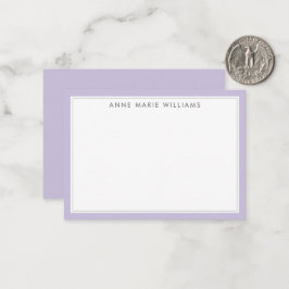 Minimalistische Lavendel-Zweirahmen-Name-Karte Mitteilungskarte