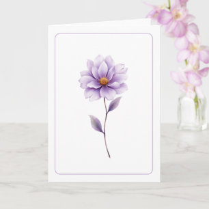 Minimalistische Lavendelblüten-Grußkarte leer gefa Karte