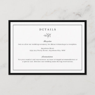 Minimalistische Leaf-Hochzeitskarte Begleitkarte
