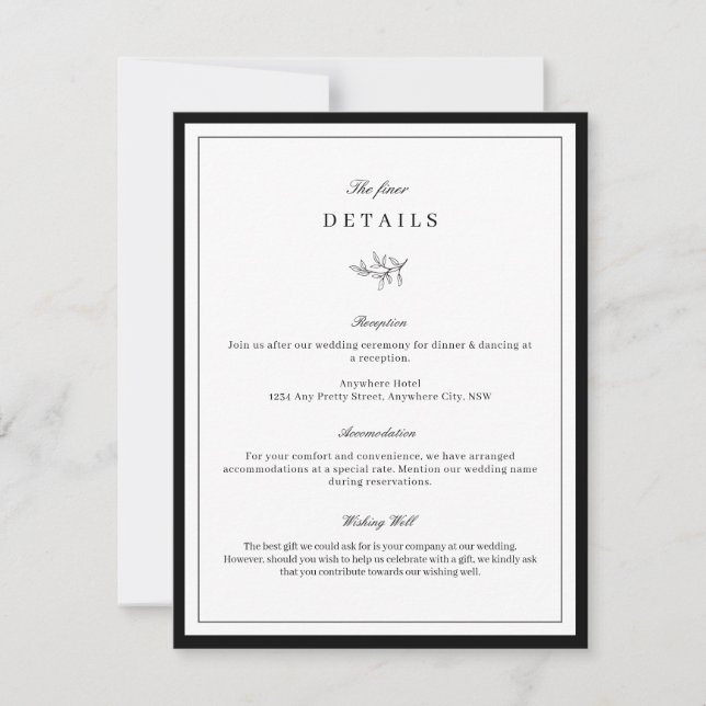 Minimalistische Leaf-Hochzeitskarte Einladung (Vorderseite)
