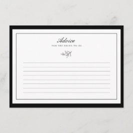 Minimalistische Leaf Wedding Bride Advice Card Begleitkarte