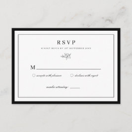 Minimalistische Leaf Wedding RSVP Begleitkarte