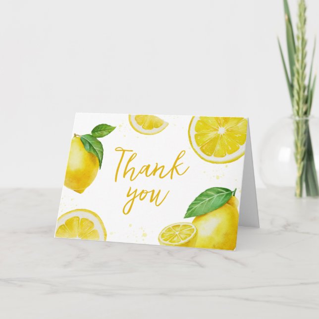 Minimalistische Lemonade Kinderdusche Dankeskarte (Vorderseite)