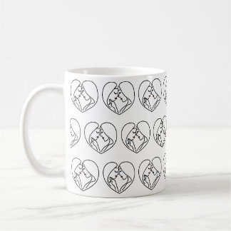 Minimalistische lesbische Paarfrauen Liebe Kunst Kaffeetasse