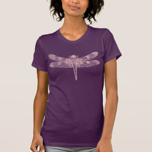 Minimalistische Libelle in Rosa Naturgrafik T-Shirt