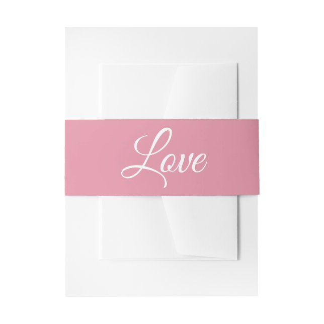 Minimalistische Liebe Elegantes Script Rosa Hochze Einladungsbanderole (Vorderseite Beispiel)
