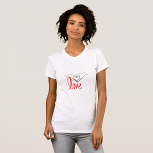 Minimalistische Liebe Herz Hände Romantische Geste T-Shirt