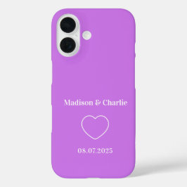 Minimalistische Liebe Hochzeitstag iPhone 16 Hülle