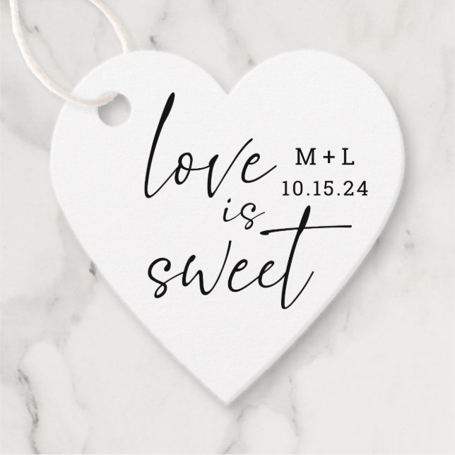 Minimalistische Liebe ist eine süße Kalligrafie-Ho Geschenkanhänger (Vorderseite)