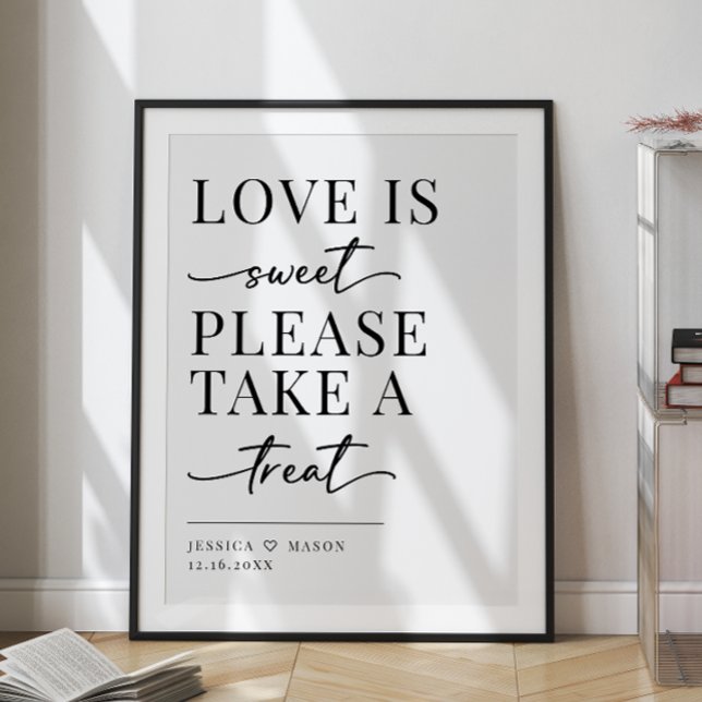 Minimalistische Liebe ist süße Leckerei Hochzeitsz Poster (Von Creator hochgeladen)