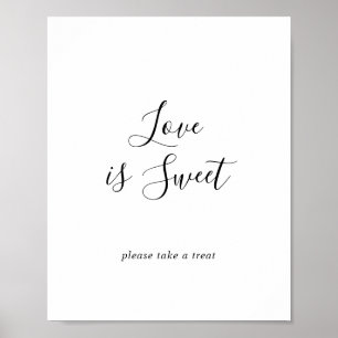 Minimalistische Liebe ist süßes Hochzeitszeichen Poster