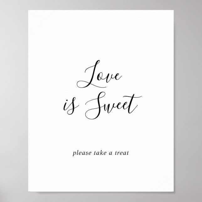 Minimalistische Liebe ist süßes Hochzeitszeichen Poster (Vorne)