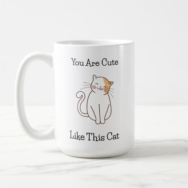 Minimalistische Liebe Katzenpsychische Erkrankung  Kaffeetasse (Links)