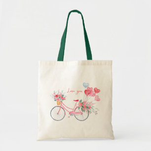 Minimalistische Liebe Rosa und Rotes Wasser Tragetasche