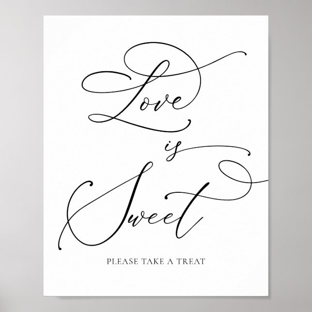 Minimalistische Liebe Schwarz/Weiß: Sweet Dessert  Poster (Vorne)