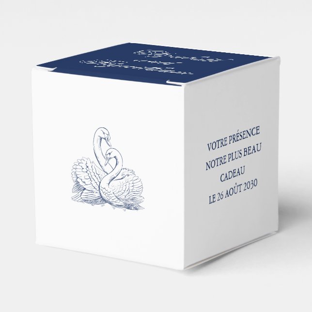 Minimalistische Liebe Swans Hochzeit Geschenkschachtel (Vorderseite)