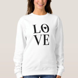 Minimalistische "Liebe"-Typografie mit Herz Sweatshirt