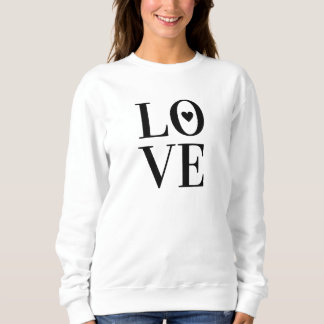 Minimalistische "Liebe"-Typografie mit Herz Sweatshirt