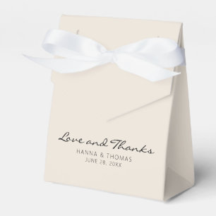 Minimalistische Liebe und Dank blass-neutraler Hoc Geschenkschachtel