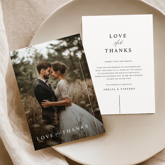 Minimalistische Liebe und Dank Foto Hochzeit Dankeskarte (Von Creator hochgeladen)