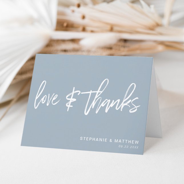 Minimalistische Liebe und Dank handgeschriebener D Dankeskarte (A simple and elegant way to say thank you with a personal touch by adding couple details.)