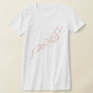 Minimalistische Liebes-Linienkunst-T-Shirt T-Shirt