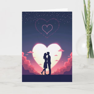 Minimalistische Liebes-Silhouette-Karte Karte