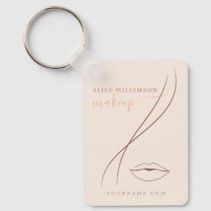 Minimalistische Light Peach Makeup-Artist-Linienku Schlüsselanhänger