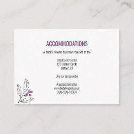 Minimalistische Lila Berry Leaf Wedding Guest Deta Begleitkarte