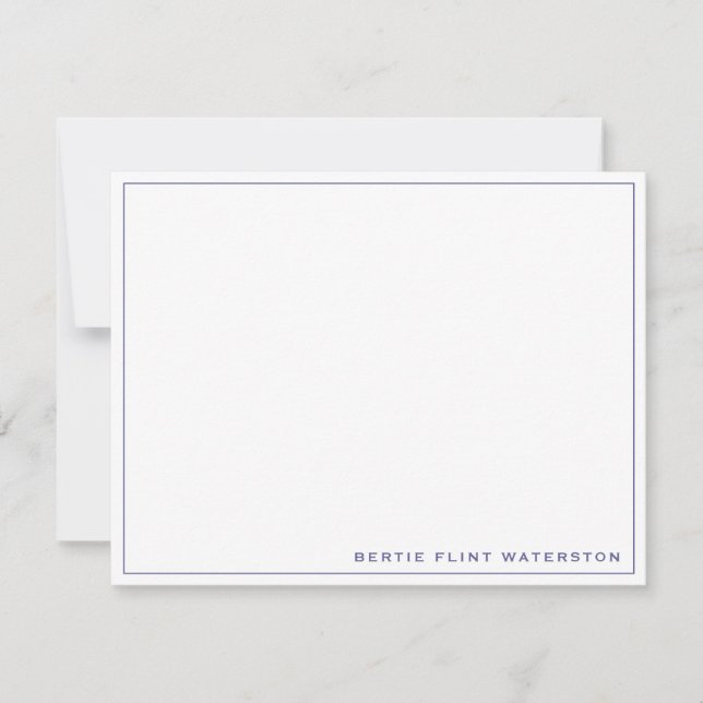 Minimalistische Lila Grenznotizkarte Mitteilungskarte (Vorderseite)