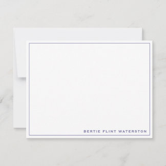 Minimalistische Lila Grenznotizkarte Mitteilungskarte