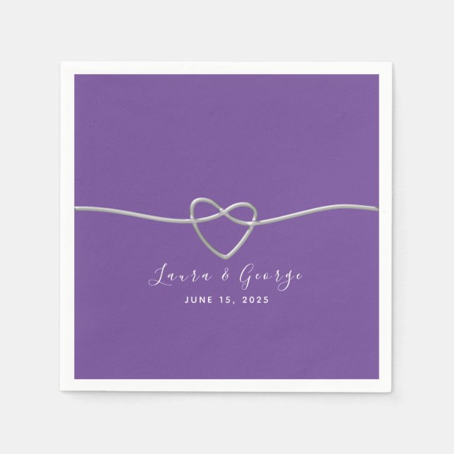 Minimalistische Lila Hochzeit Napkins Serviette (Vorderseite)