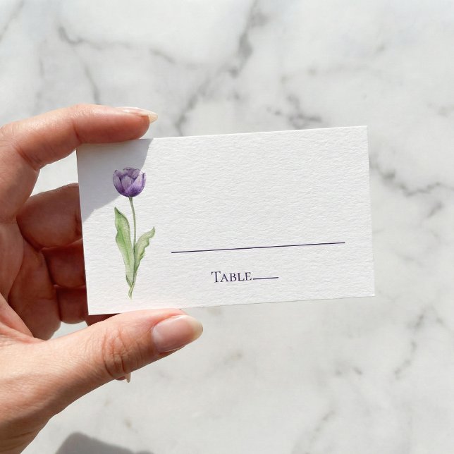 Minimalistische Lila Hochzeitsempfehlung Platzkarte (Von Creator hochgeladen)