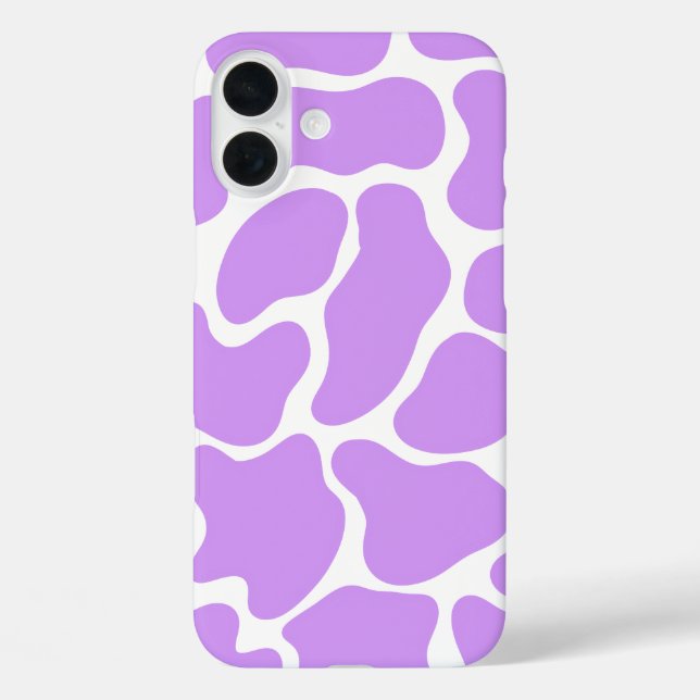 Minimalistische Lila Kuhausdruck iPhone 16 Plus Hülle (Rückseite)
