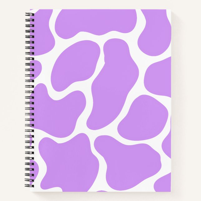 Minimalistische Lila Kuhausdruck Notizbuch (Vorderseite)