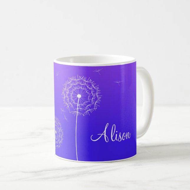 Minimalistische Lila Leuchte Blume Nam Kaffeetasse (VorderseiteRechts)