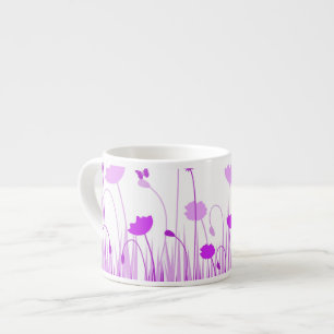 Minimalistische Lila und weiße Pflaumen Wiesenblum Espressotasse