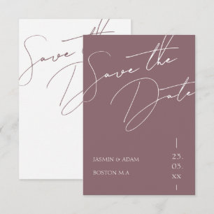 Minimalistische lila violette Schrift-Typografie-H Save The Date