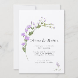 Minimalistische Lilac Floral Wedding Einladung