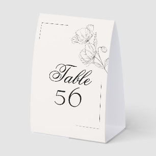 Minimalistische Line-Art-Floral-Hochzeitstisch-Kar Tischaufsteller