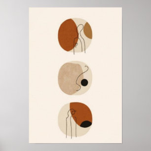 Minimalistische Line-Art-Gesichter Abstrakte Boh Poster