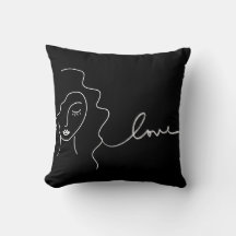 Minimalistische Line-Art-Kissen – "Liebe” abstrakt