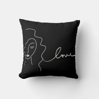 Minimalistische Line-Art-Kissen – "Liebe” abstrakt Kissen