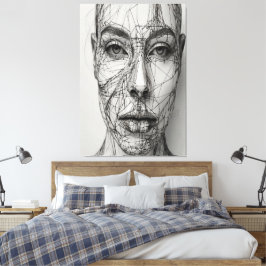 Minimalistische Line Art Leinwand | Abstraktes men