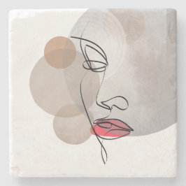 Minimalistische Line-Art Soft Glam Moderne feminin Steinuntersetzer
