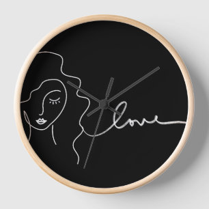 Minimalistische Line-Art-Wanduhr Uhr